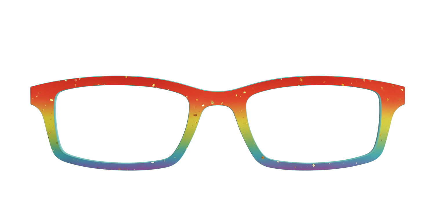 The Spectrum Gradient with Gold Flakes - Front Top Image - Pair Eyewear