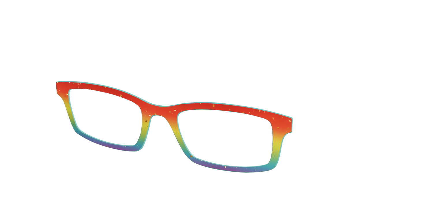 The Spectrum Gradient with Gold Flakes - Angle Top Image - Pair Eyewear