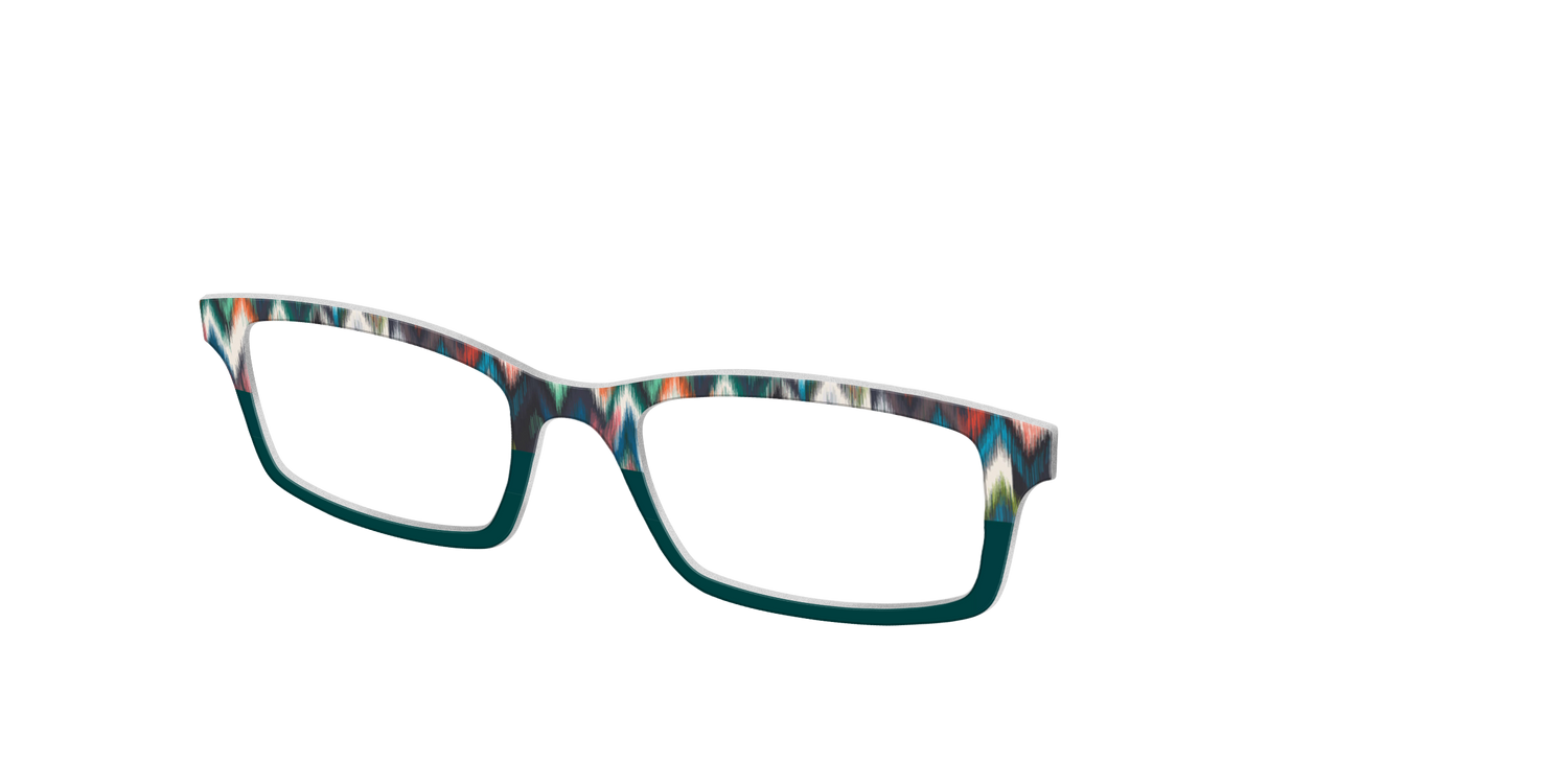 The Teal Ikat Split - Angle Top Image - Pair Eyewear