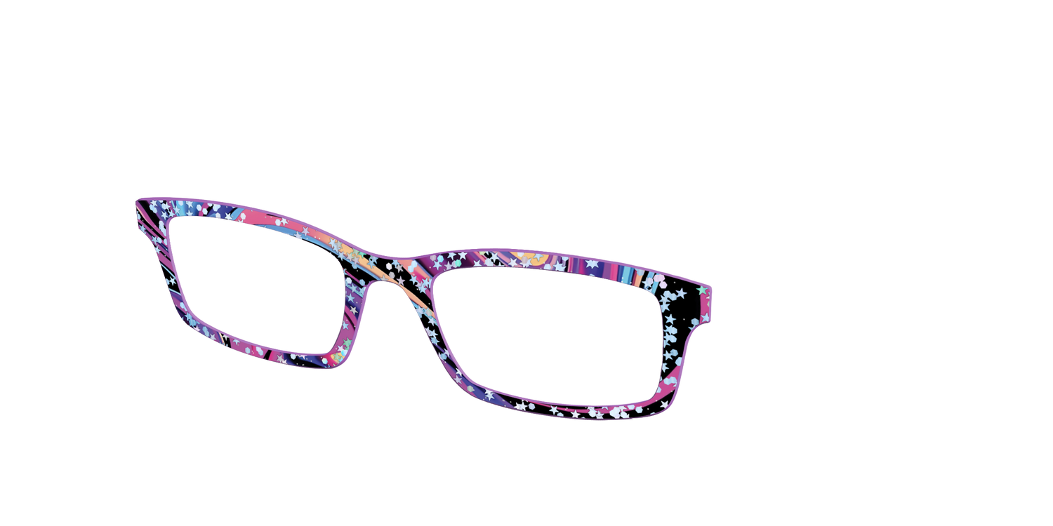The Vaporwave Marble with Star Glitter - Angle Top Image - Pair Eyewear