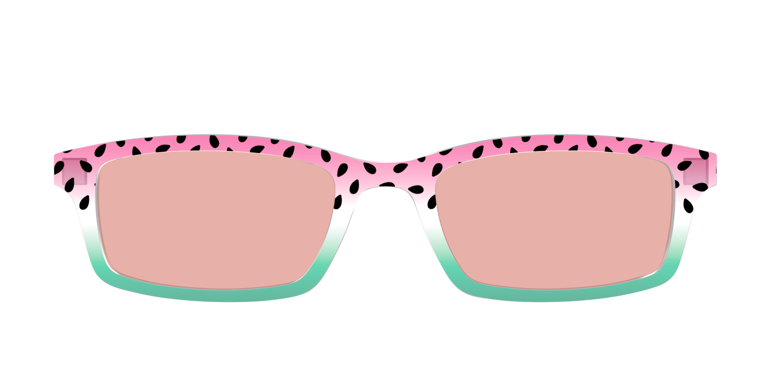 The Watermelon Crystal with Coral Pink Lens - Front Top Image - Pair Eyewear