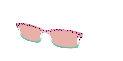The Watermelon Crystal with Coral Pink Lens - Angle Top Thumbnail - Pair Eyewear