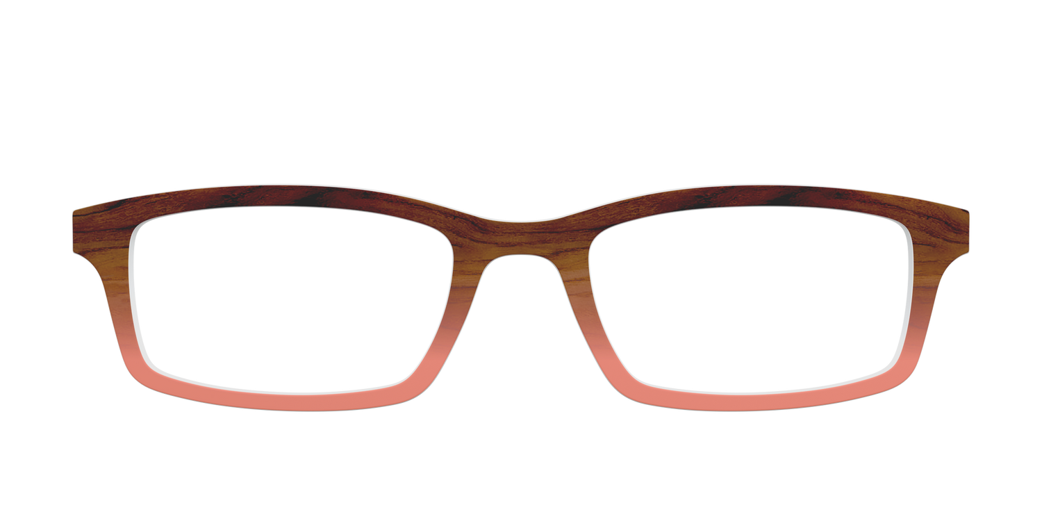 The Woodgrain to Peach Gradient - Front Top Image - Pair Eyewear