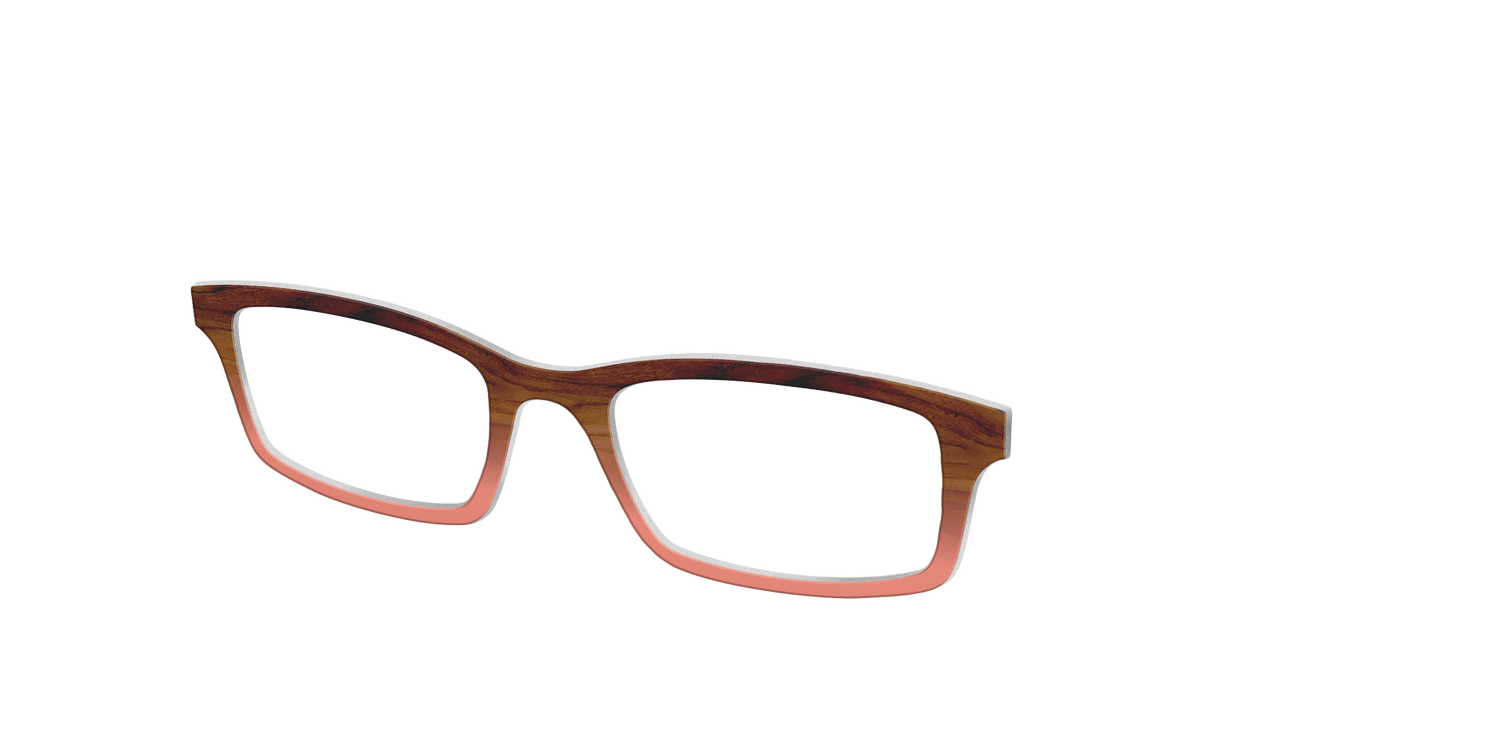 The Woodgrain to Peach Gradient - Angle Top Image - Pair Eyewear
