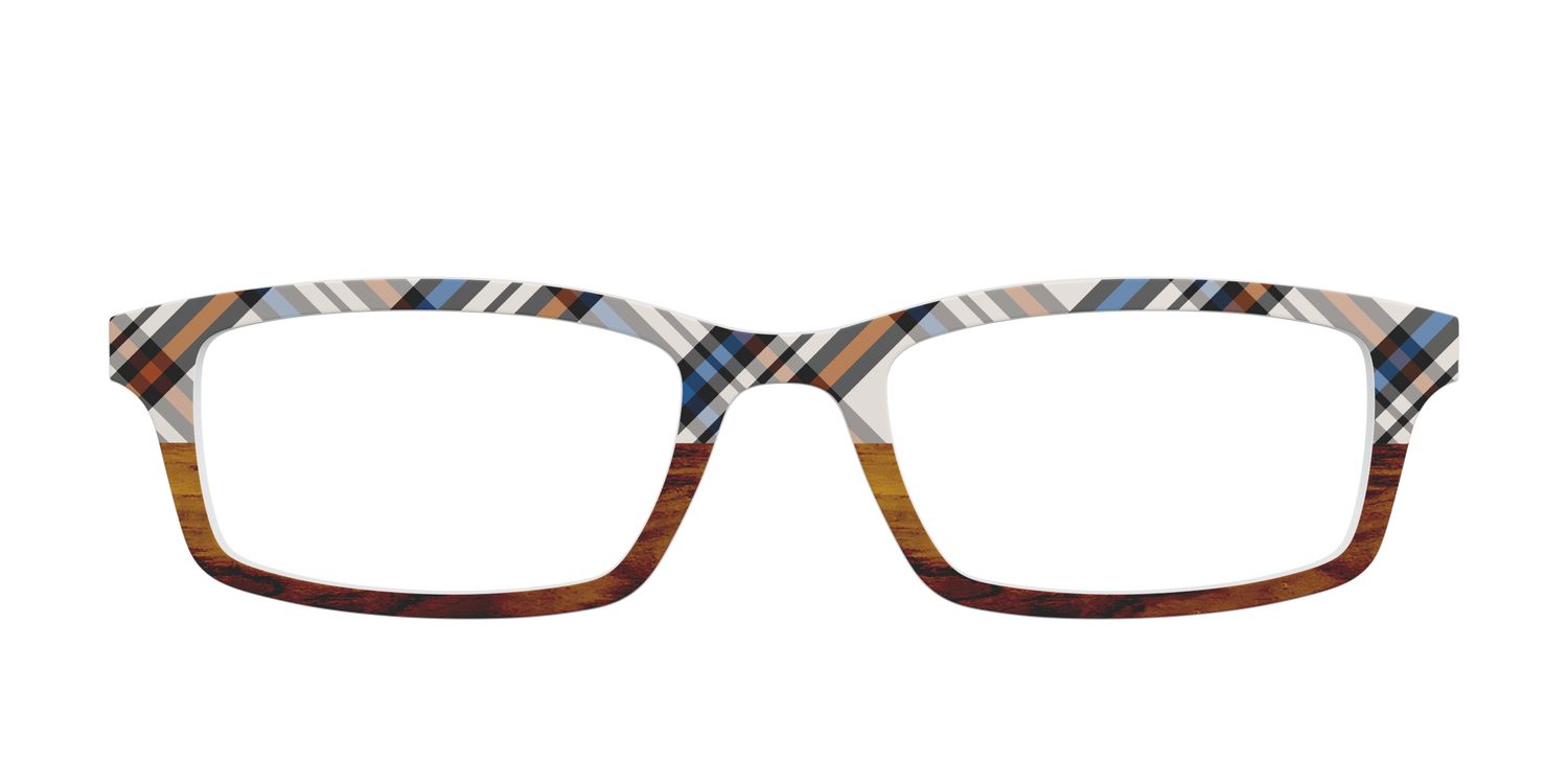 The Wood Split Plaid - Front Top Image - Pair Eyewear