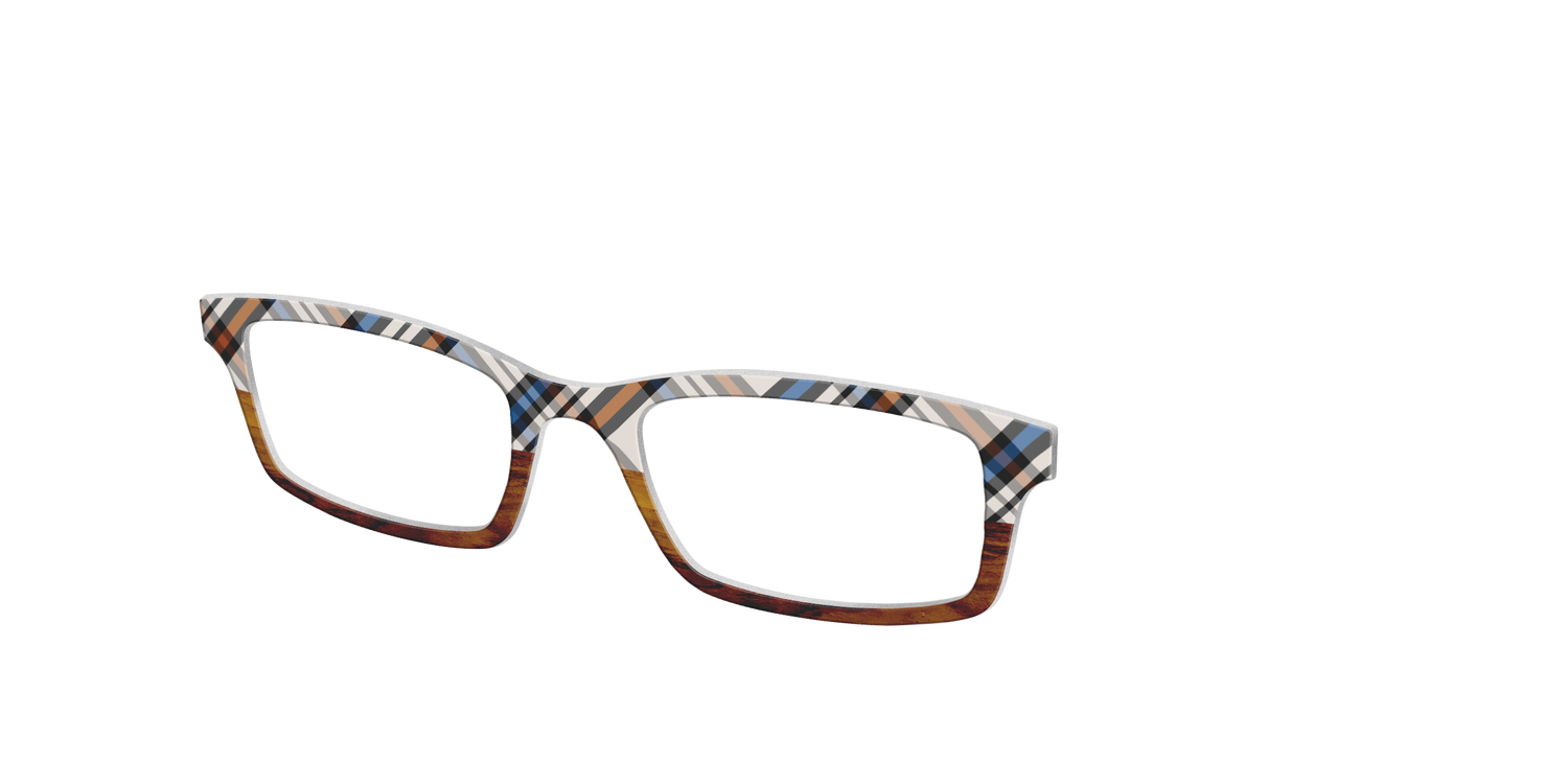 The Wood Split Plaid - Angle Top Image - Pair Eyewear