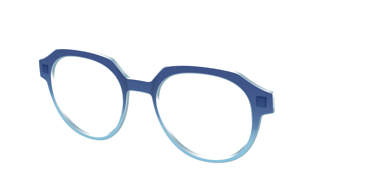 The Indigo to Sky Blue Gradient Crystal - Angle Top Image - Pair Eyewear