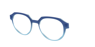 The Indigo to Sky Blue Gradient Crystal - Angle Top Thumbnail - Pair Eyewear
