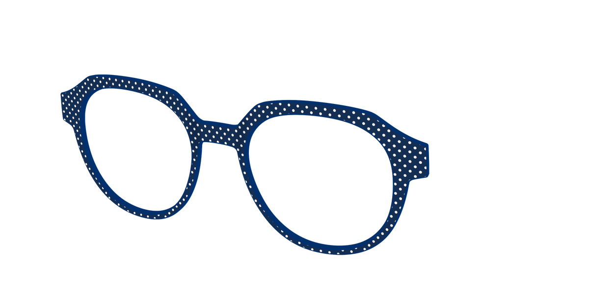 The Navy Pin Dot - Angle Top Image - Pair Eyewear