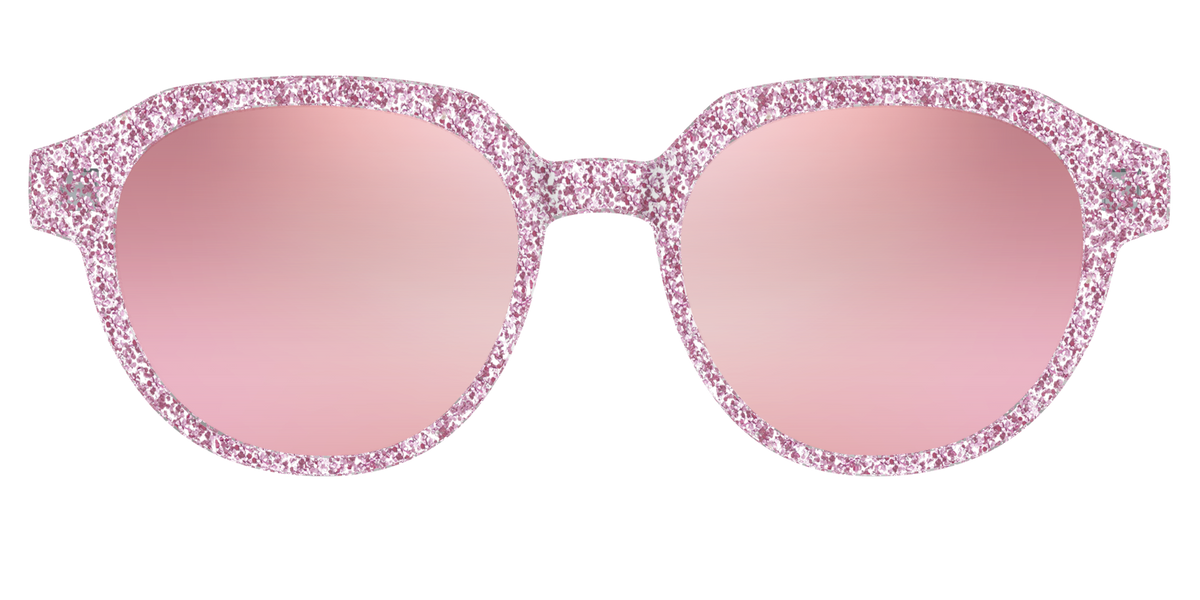The Polarized Rose Gold Sparkle Sun Top - Front Top Image - Pair Eyewear