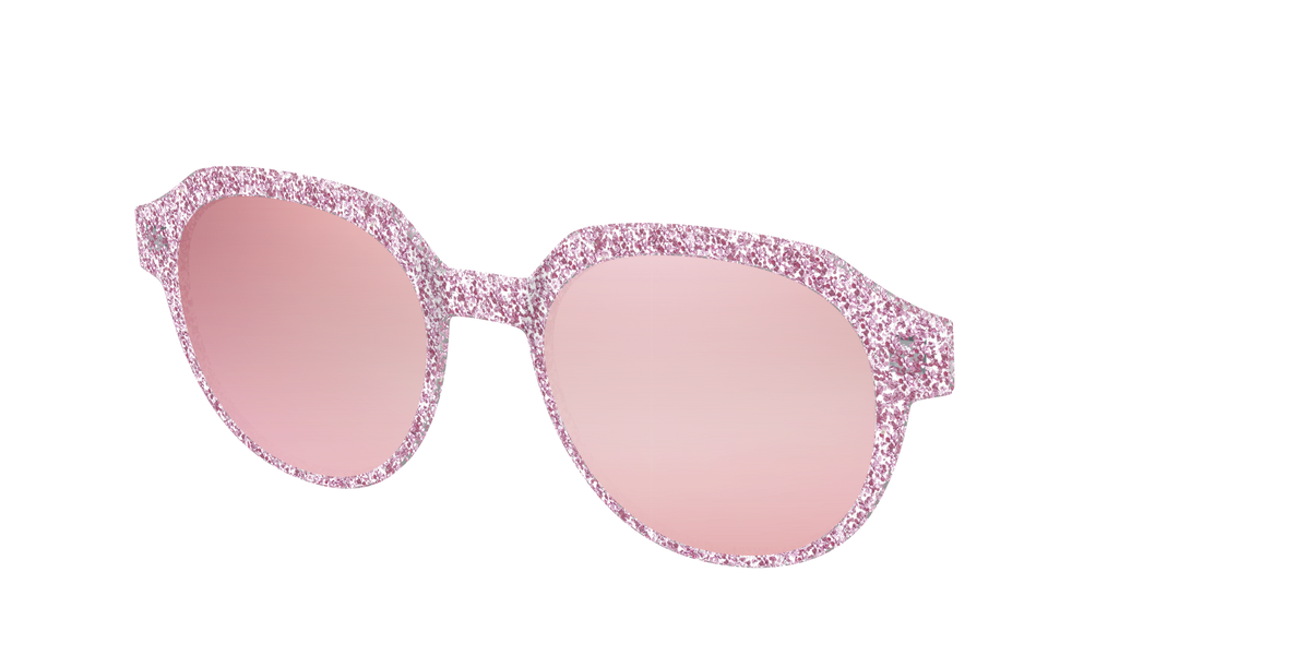 The Polarized Rose Gold Sparkle Sun Top - Angle Top Image - Pair Eyewear