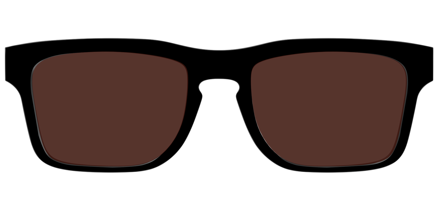The Black with Brown Golf Lens - Front Top Image - Pair Eyewear