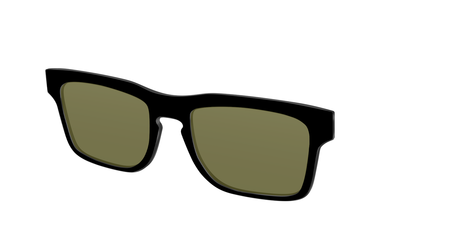 The Black with Green Racquet Sport Lens - Angle Top Image - Pair Eyewear
