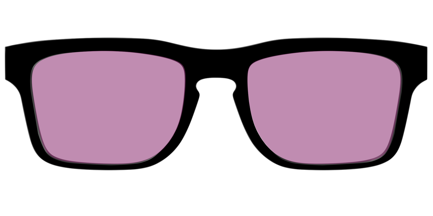 The Black with Pink Racquet Sport Lens - Front Top Image - Pair Eyewear