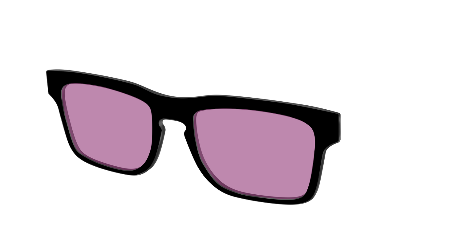 The Black with Pink Racquet Sport Lens - Angle Top Image - Pair Eyewear
