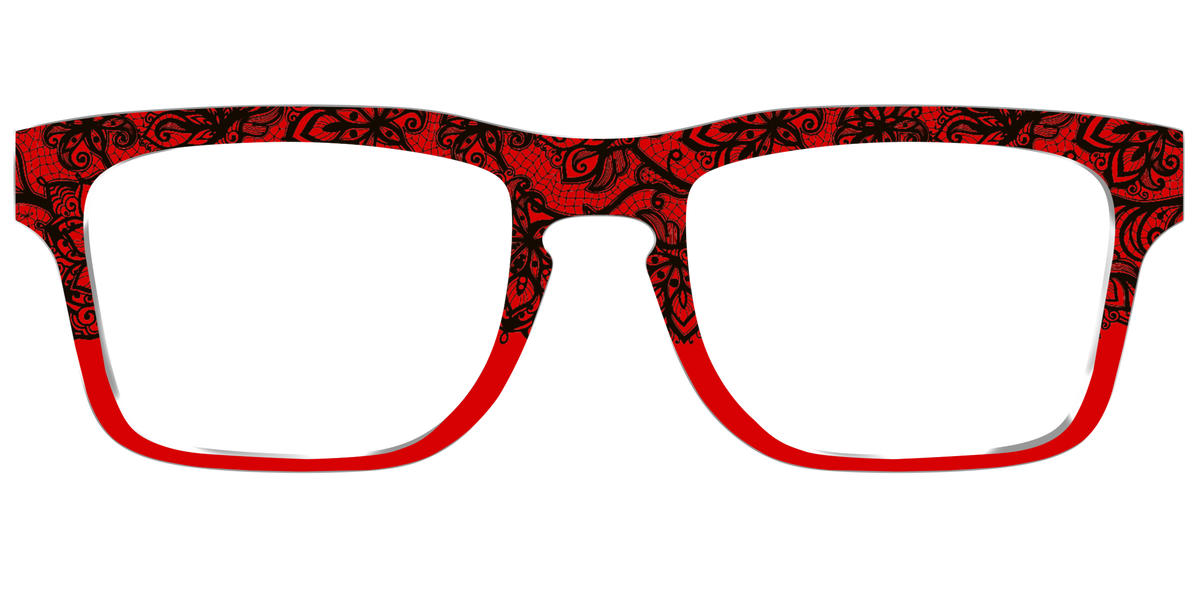 The Blood Red Lace Split - Front Top Image - Pair Eyewear
