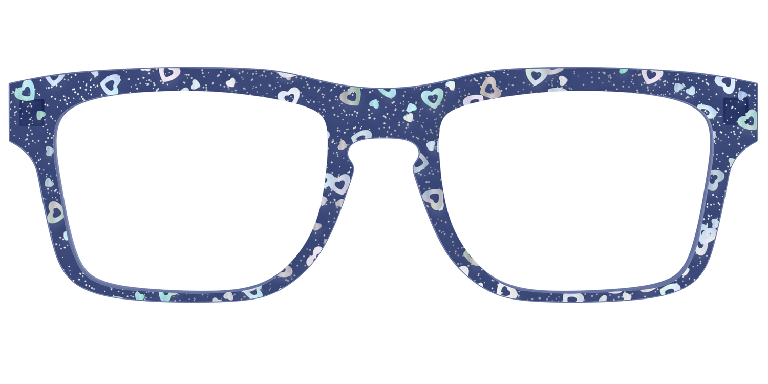 The Denim Heart Glitter Crystal - Front Top Image - Pair Eyewear