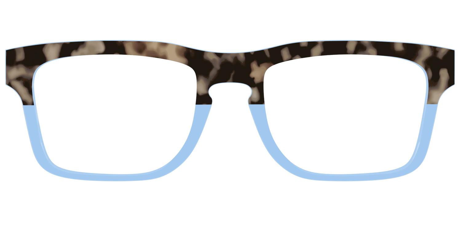 The Denim Tortoise Crystal Split - Front Top Image - Pair Eyewear