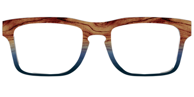 The Denim Woodgrain Split - Front Top Thumbnail - Pair Eyewear