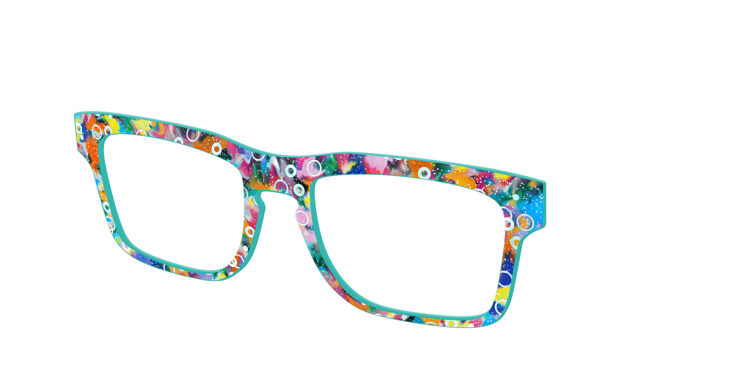 The Imaginative Tortoise with Bubble Glitter - Angle Top Image - Pair Eyewear