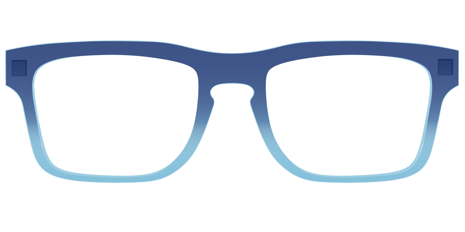 The Indigo to Sky Blue Gradient Crystal - Front Top Image - Pair Eyewear