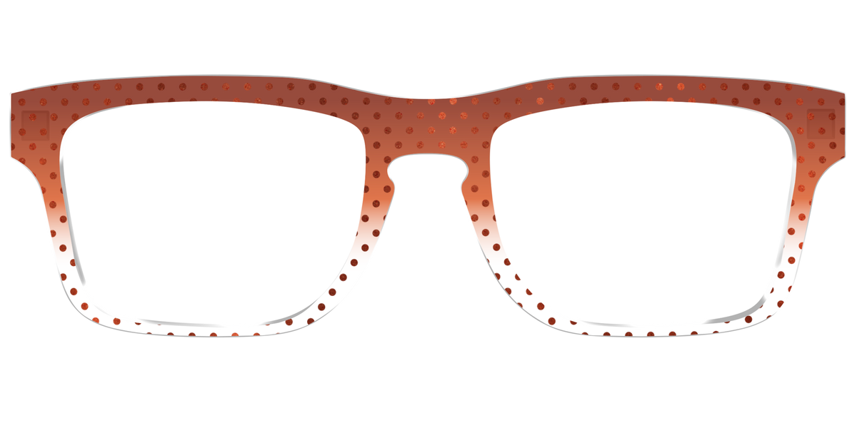 The Inferno Orange Gradient Crystal Polka Dots - Front Top Image - Pair Eyewear