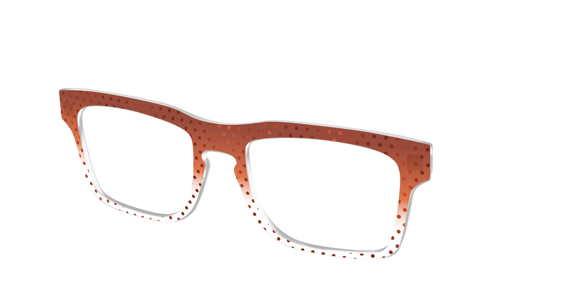 The Inferno Orange Gradient Crystal Polka Dots - Angle Top Image - Pair Eyewear
