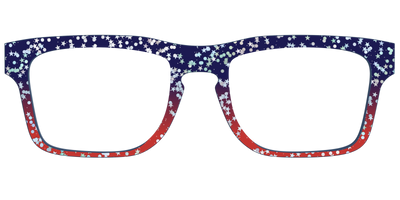 The Navy to Scarlet Gradient with Star Glitter - Front Top Thumbnail - Pair Eyewear