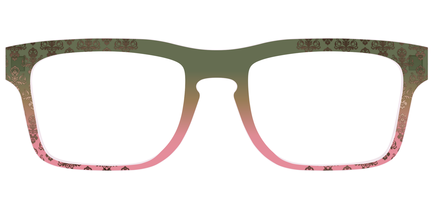 The Olive to Rose Trellis with Champagne Foil - Front Top Image - Pair Eyewear