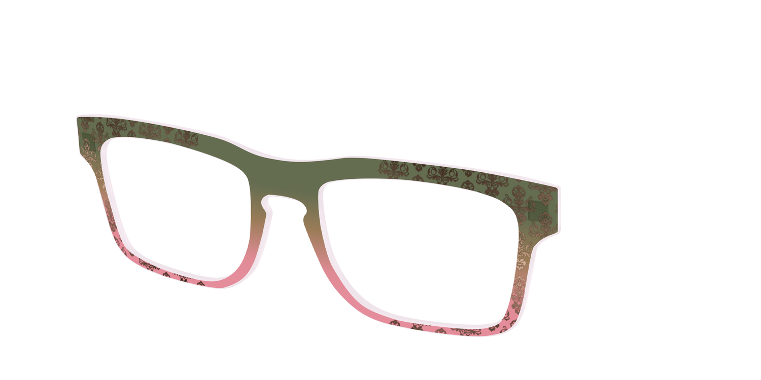 The Olive to Rose Trellis with Champagne Foil - Angle Top Image - Pair Eyewear
