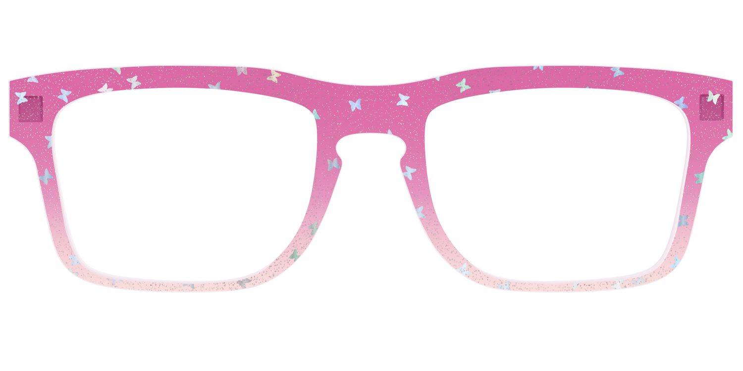 The Pink Butterfly Sparkle Crystal - Front Top Image - Pair Eyewear