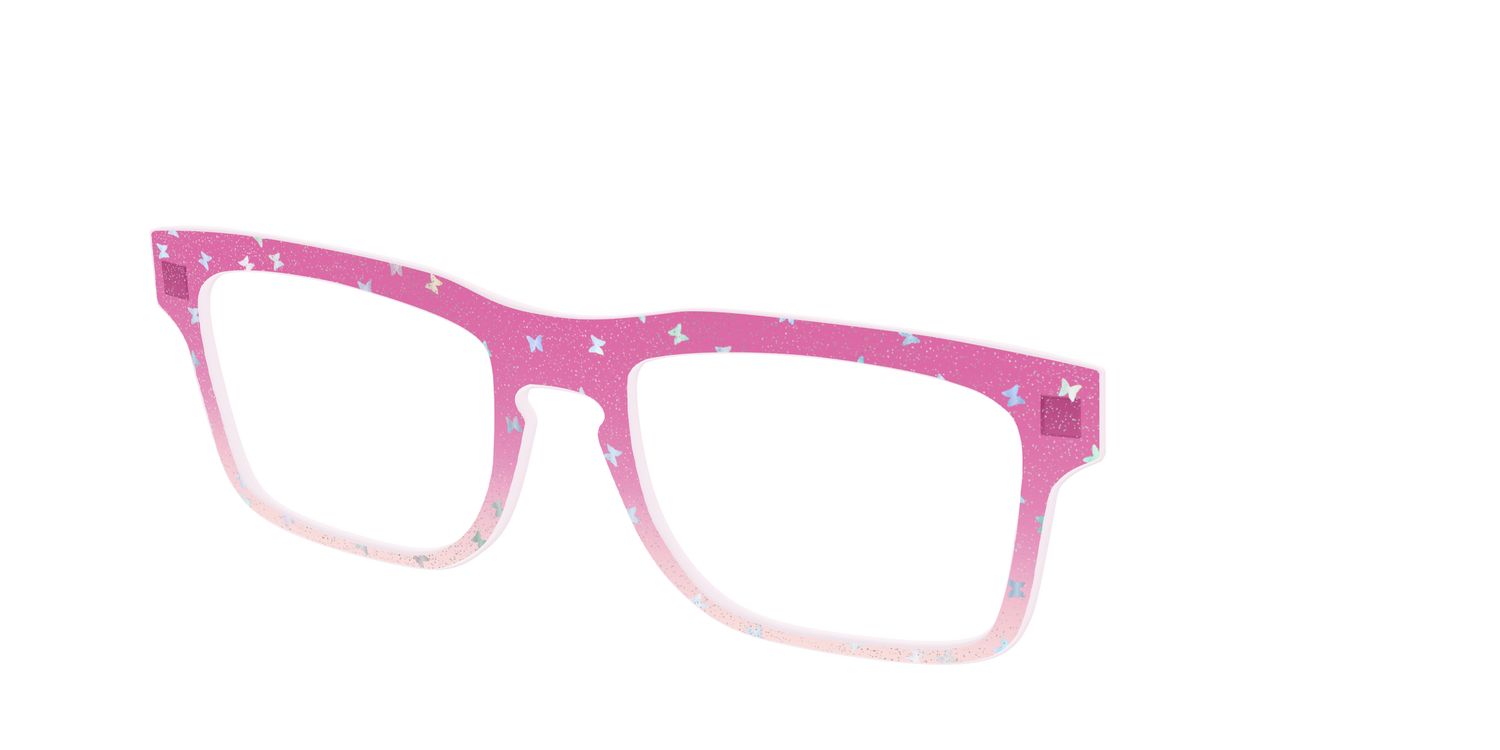 The Pink Butterfly Sparkle Crystal - Angle Top Image - Pair Eyewear