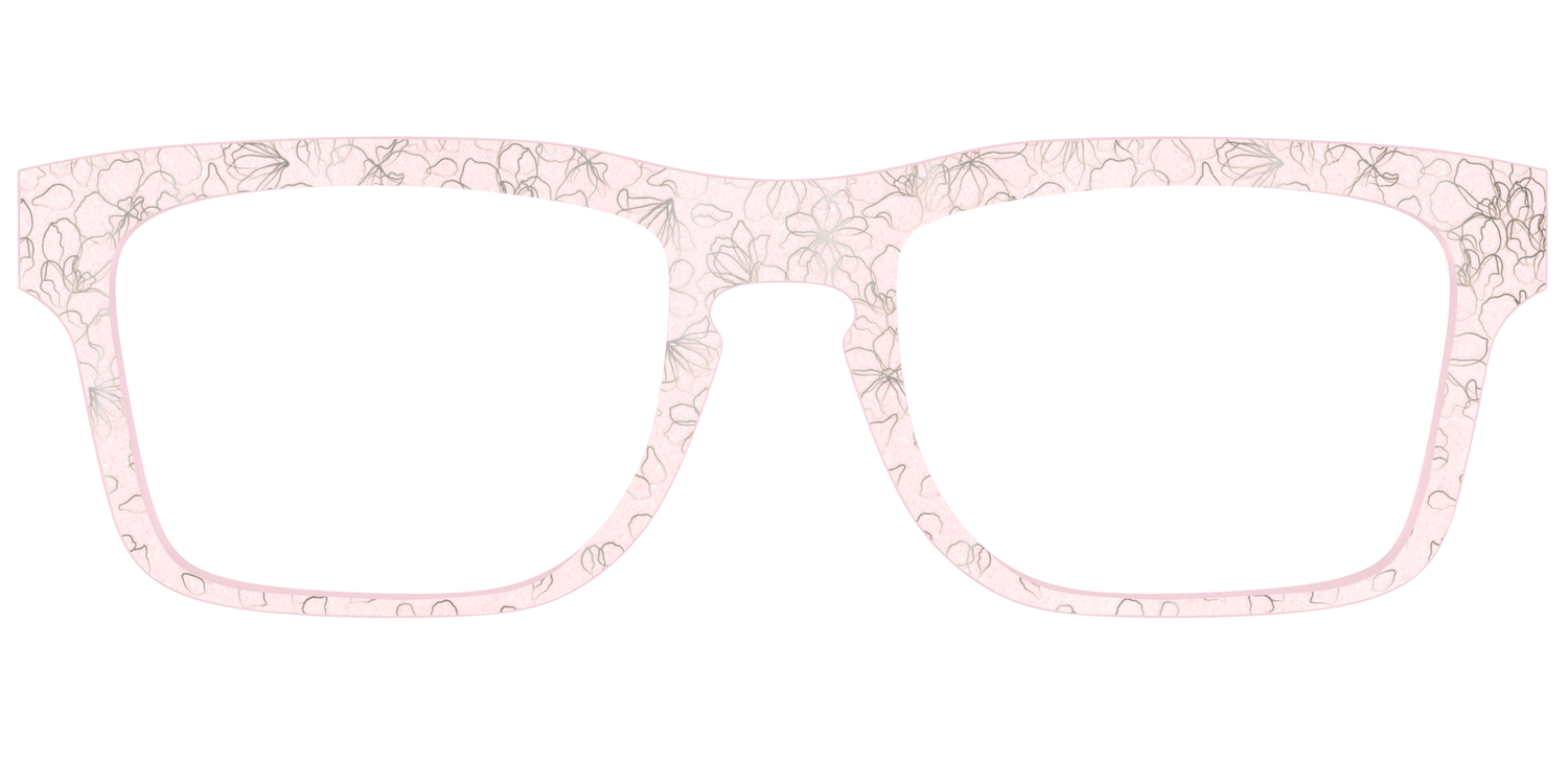 The Pink Shimmer Petals with Silver Foil - Front Top Image - Pair Eyewear