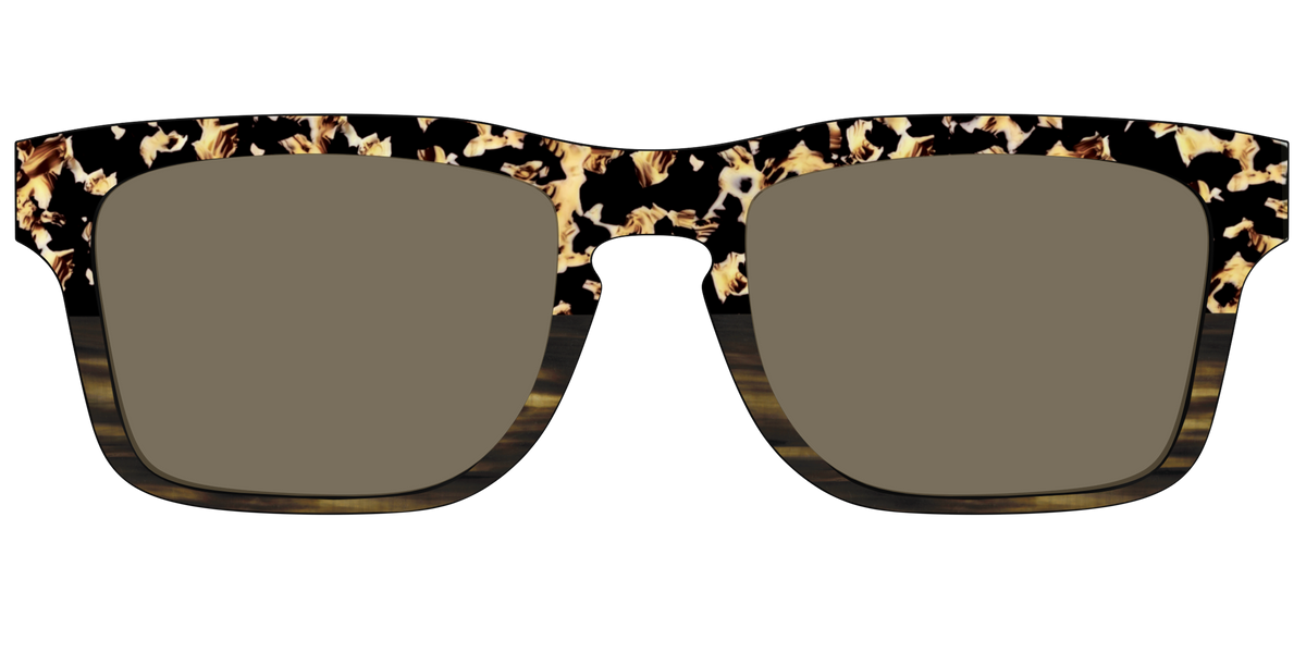 The Polarized Caramel Tortoise Horn Split Sun Top - Front Top Image - Pair Eyewear
