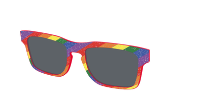 The Polarized Traditional Pride Flag Glitter Sun Top - Angle Top Thumbnail - Pair Eyewear