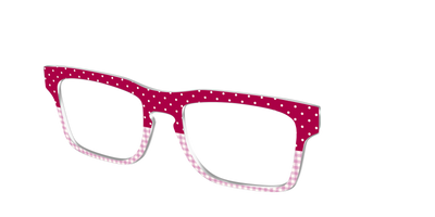 The Raspberry Pin Dot Split - Angle Top Thumbnail - Pair Eyewear