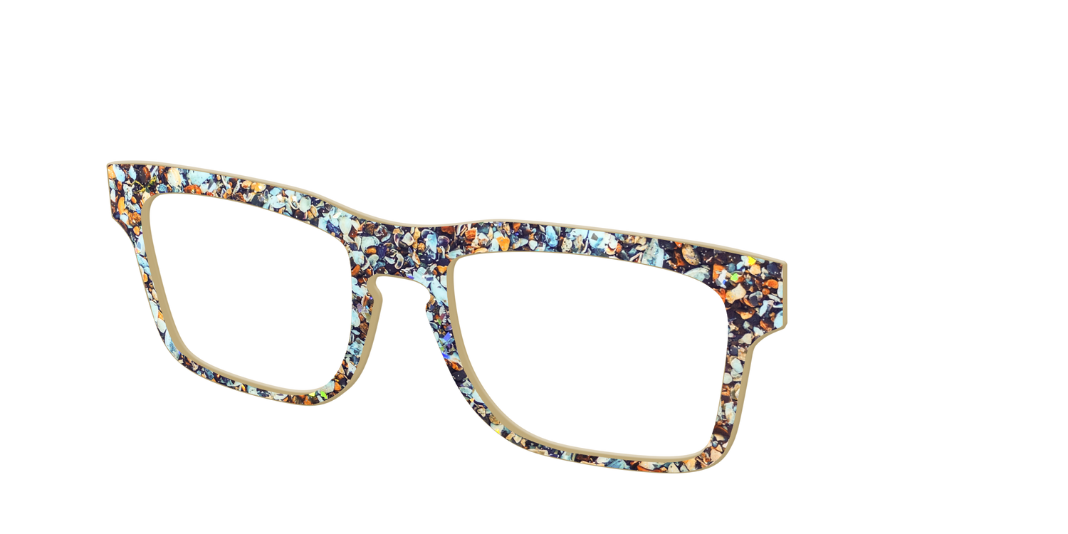 The Seashell Tortoise with Holographic Glitter - Angle Top Image - Pair Eyewear