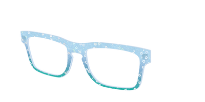 The Sky Blue Crystal with Daisy Glitter - Angle Top Thumbnail - Pair Eyewear