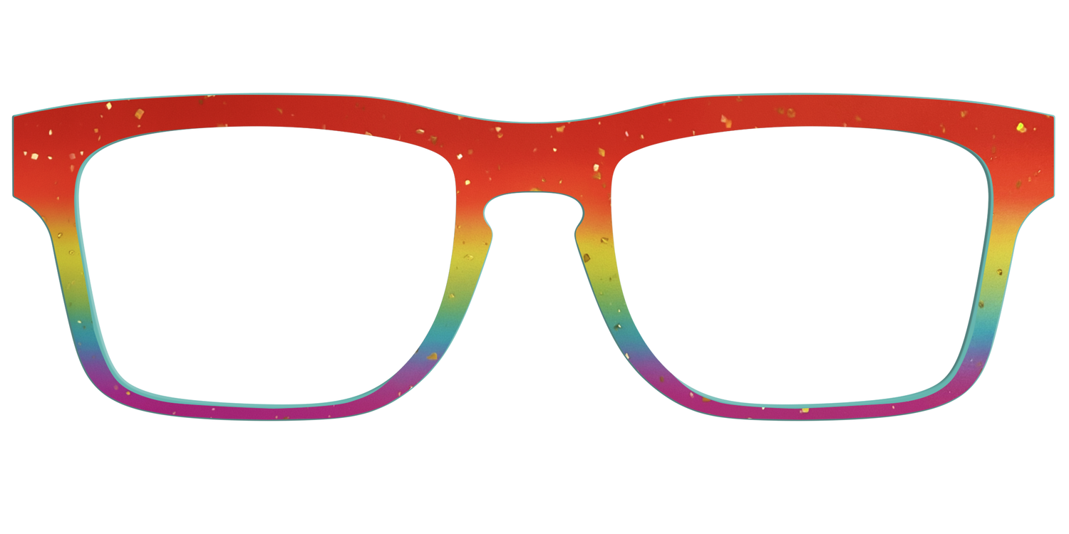 The Spectrum Gradient with Gold Flakes - Front Top Image - Pair Eyewear