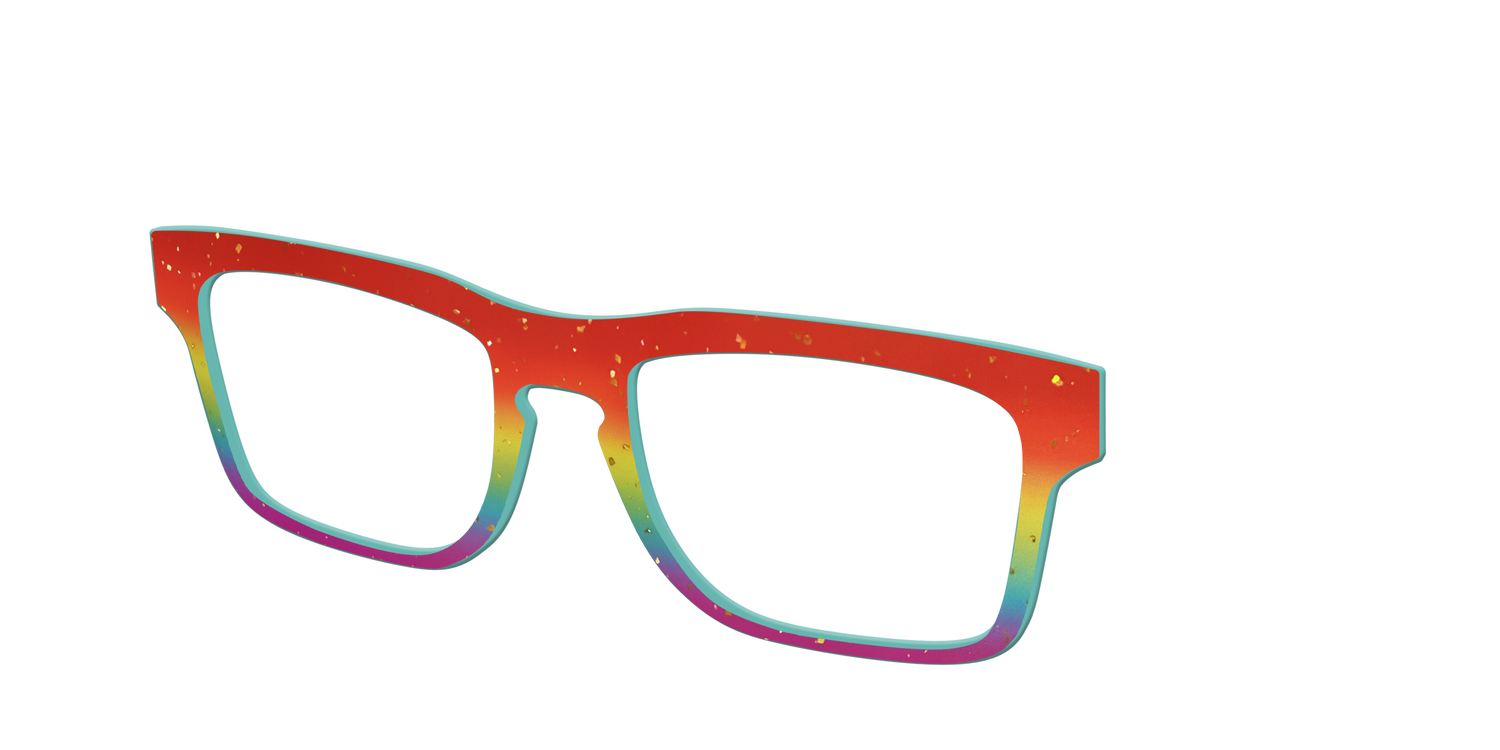 The Spectrum Gradient with Gold Flakes - Angle Top Image - Pair Eyewear