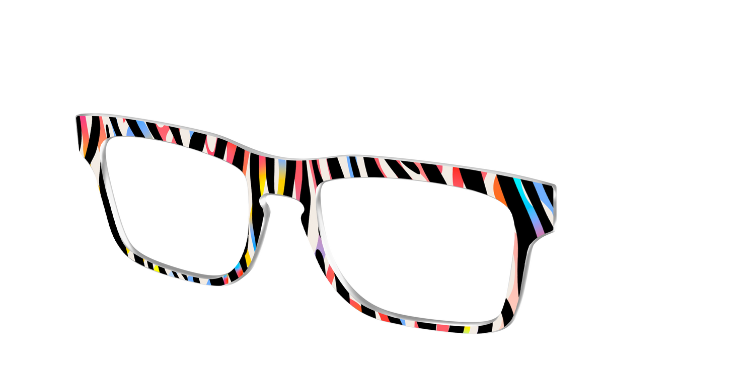 The Vivid Zebra Stripes - Angle Top Image - Pair Eyewear