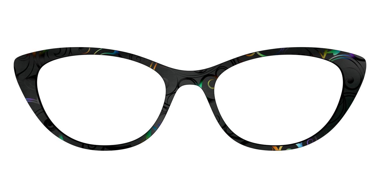 The Black Holographic Scrolls - Front Top Image - Pair Eyewear