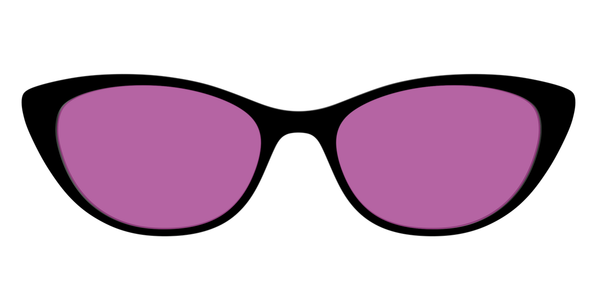 The Black with Violet Golf lens - Front Top Image - Pair Eyewear