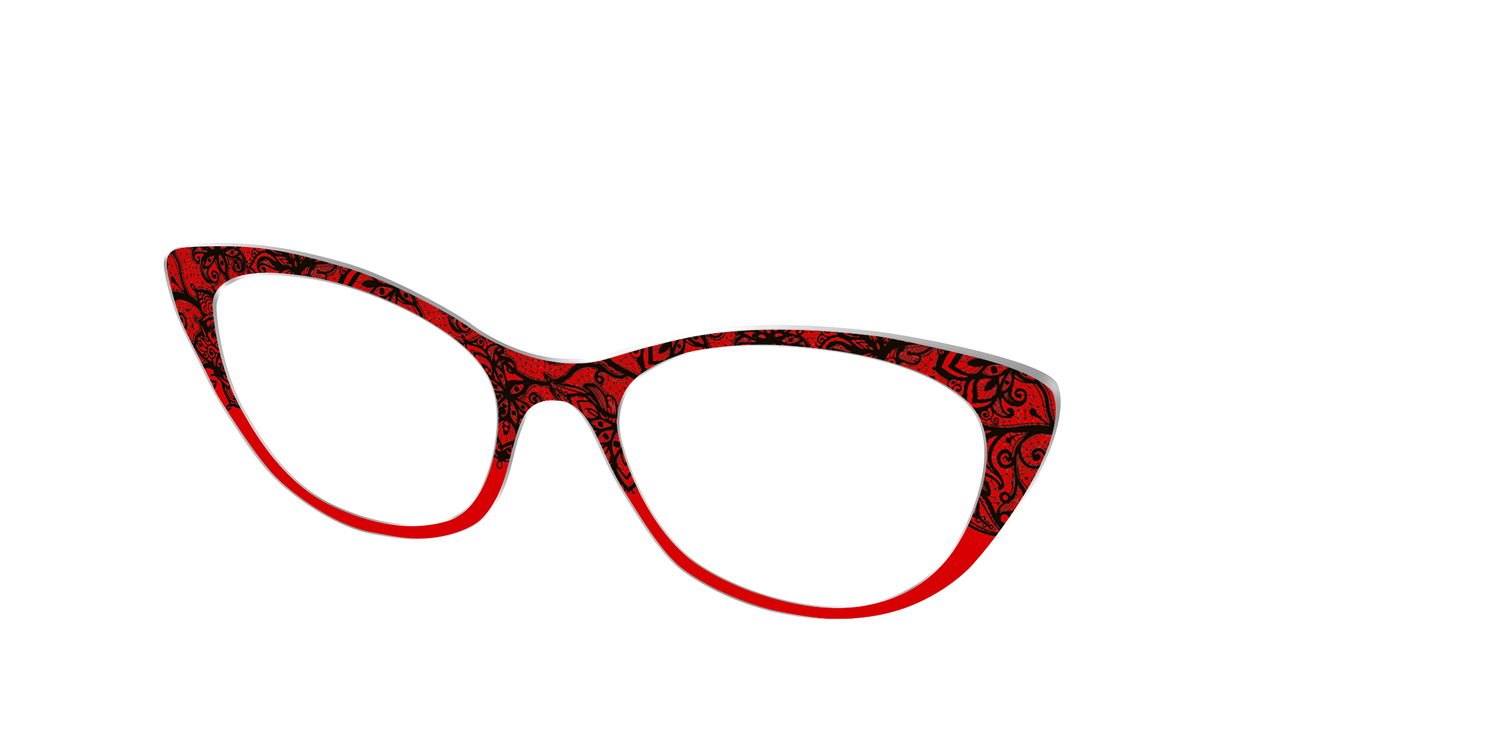 The Blood Red Lace Split - Angle Top Image - Pair Eyewear