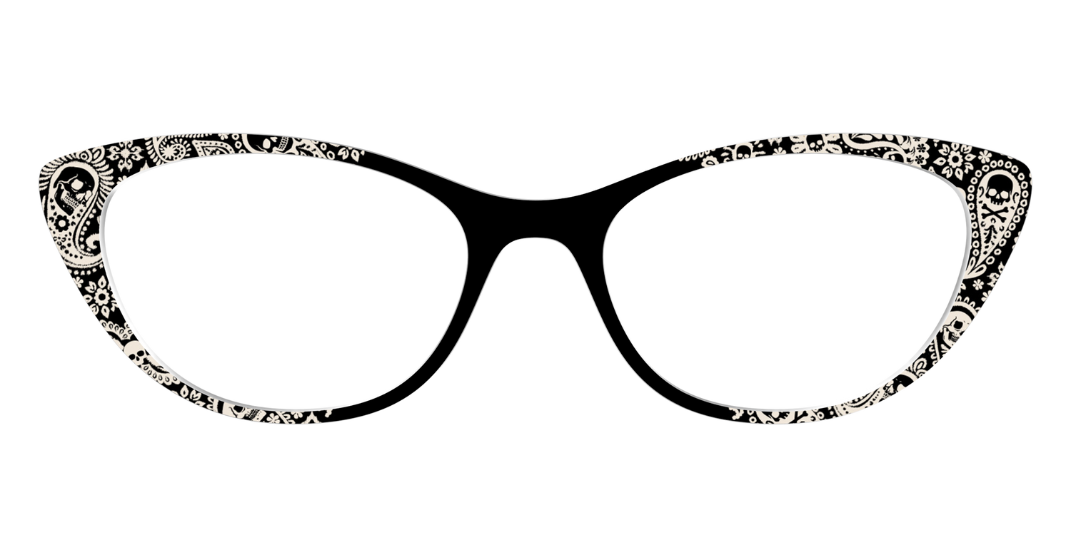 The Bone White Paisley - Front Top Image - Pair Eyewear