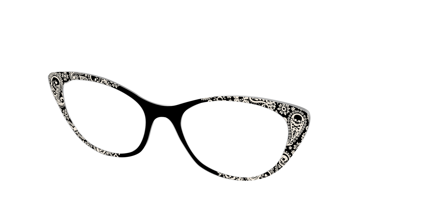 The Bone White Paisley - Angle Top Image - Pair Eyewear