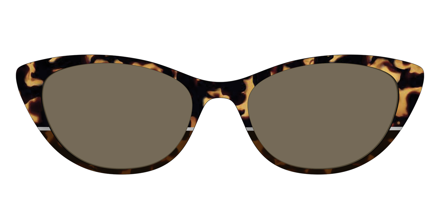 The Polarized Chic Tortoise Split Sun Top - Front Top Image - Pair Eyewear