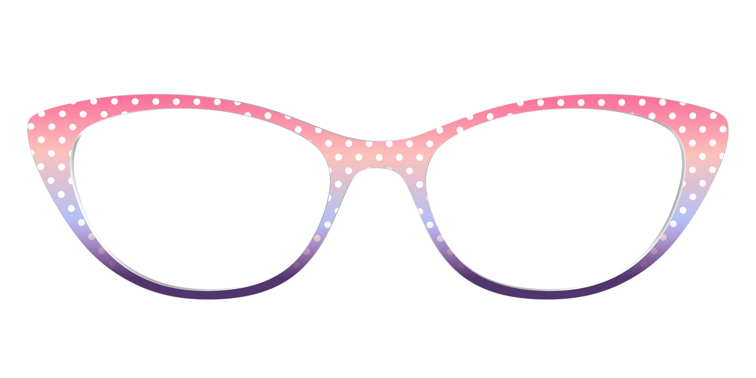 The Coral to Lilac Gradient Polka Dot - Front Top Image - Pair Eyewear