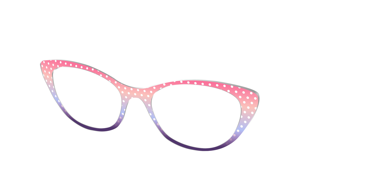 The Coral to Lilac Gradient Polka Dot - Angle Top Image - Pair Eyewear