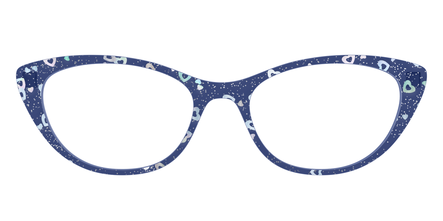 The Denim Heart Glitter Crystal - Front Top Image - Pair Eyewear